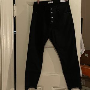 Loft curvy skinny black button fly jeans